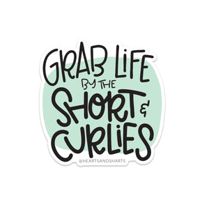 SHORT AND CURLIES 3X3 ILLUSTRATED VINYL STICKER