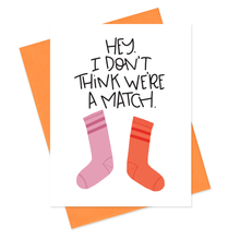 Load image into Gallery viewer, NOT A MATCH - FUNNY ILLUSTRATED GREETING CARD
