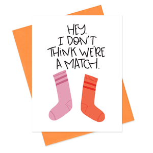 NOT A MATCH - FUNNY ILLUSTRATED GREETING CARD