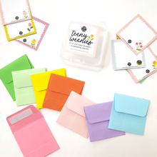 Load image into Gallery viewer, TEENY WEENIES -  8 SMALL NOTECARDS + 8 COORDINATING, SEALING, 2X2 ENVELOPES

