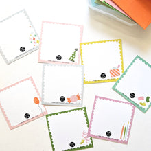 Load image into Gallery viewer, BIRTHDAY TEENY WEENIES -  8 SMALL NOTECARDS + 8 COORDINATING, SEALING, 2X2 ENVELOPES
