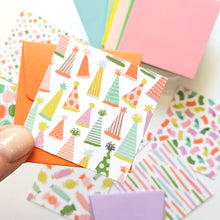 Load image into Gallery viewer, BIRTHDAY TEENY WEENIES -  8 SMALL NOTECARDS + 8 COORDINATING, SEALING, 2X2 ENVELOPES
