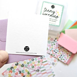 BRIGHT SHAPES TEENY WEENIES -  8 SMALL NOTECARDS + 8 COORDINATING, SEALING, 2X2 ENVELOPES