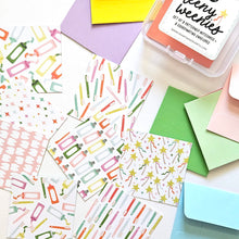 Load image into Gallery viewer, TOOTH FAIRY TEENY WEENIES -  8 SMALL NOTECARDS + 8 COORDINATING, SEALING, 2X2 ENVELOPES
