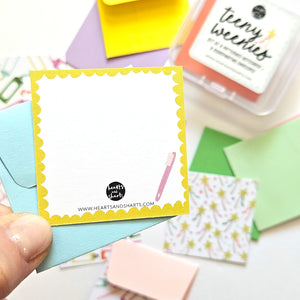 TOOTH FAIRY TEENY WEENIES -  8 SMALL NOTECARDS + 8 COORDINATING, SEALING, 2X2 ENVELOPES