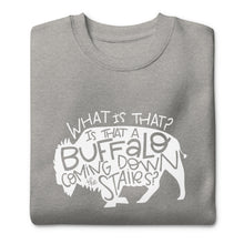 Load image into Gallery viewer, BUFFALO DOWN THE STAIRS - LUANN DE LESSEPS - VINTAGE SPORT GRAY SWEATSHIRT
