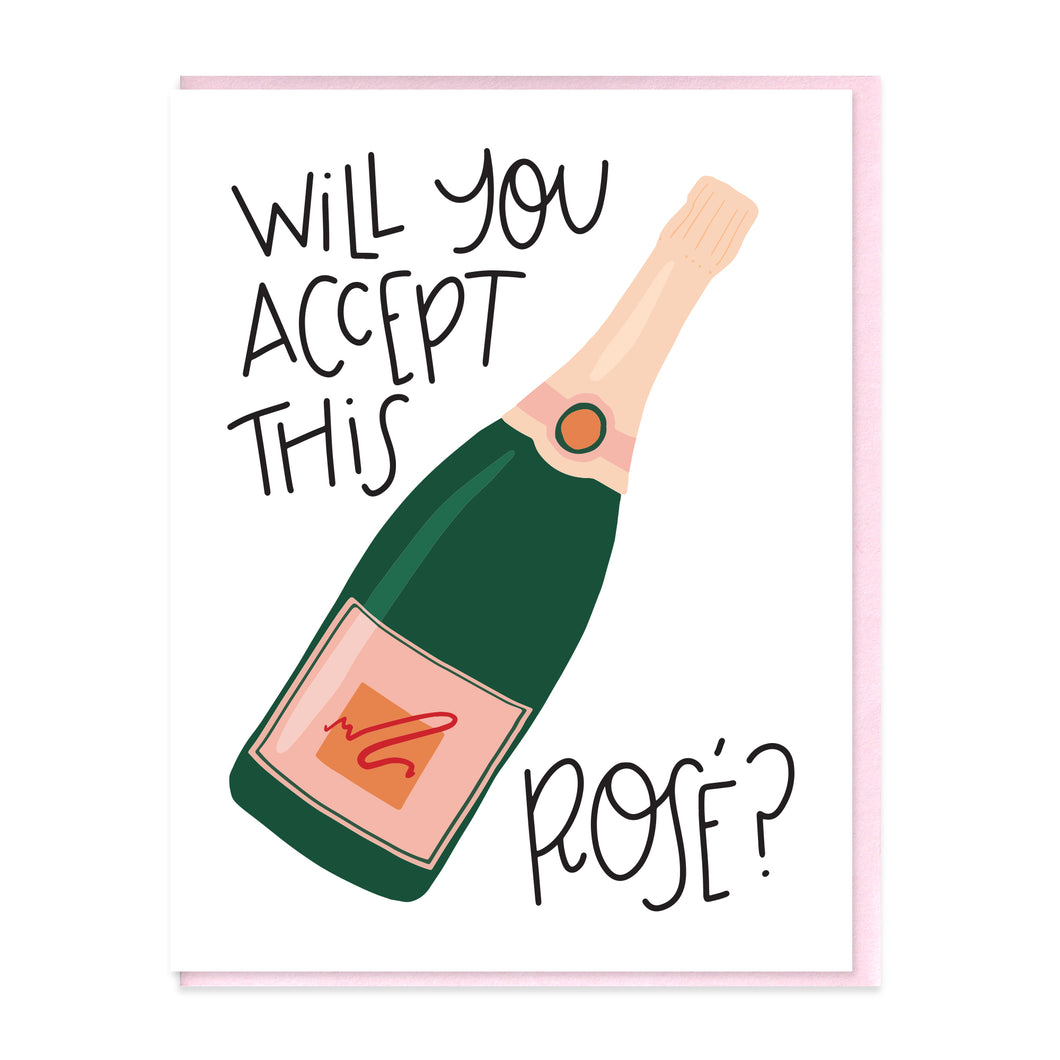 ACCEPT THIS ROSE - FUNNY ILLUSTRATED GREETING CARD