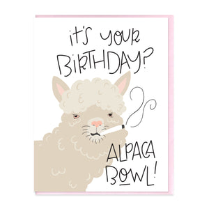 ALPACA BOWL - FUNNY ILLUSTRATED GREETING CARD