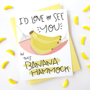 BANANA HAMMOCK  - FUNNY ILLUSTRATED GREETING CARD