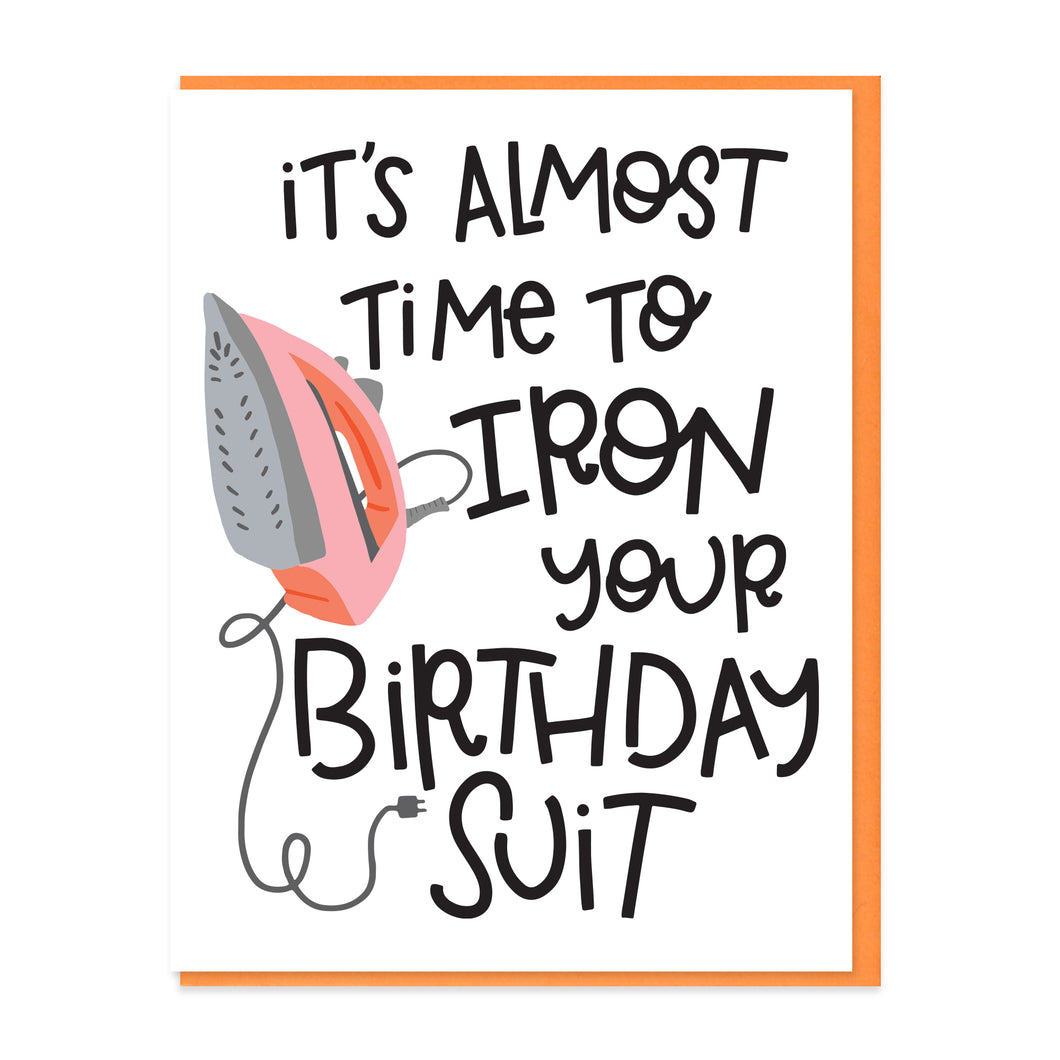 BIRTHDAY SUIT - FUNNY ILLUSTRATED GREETING CARD