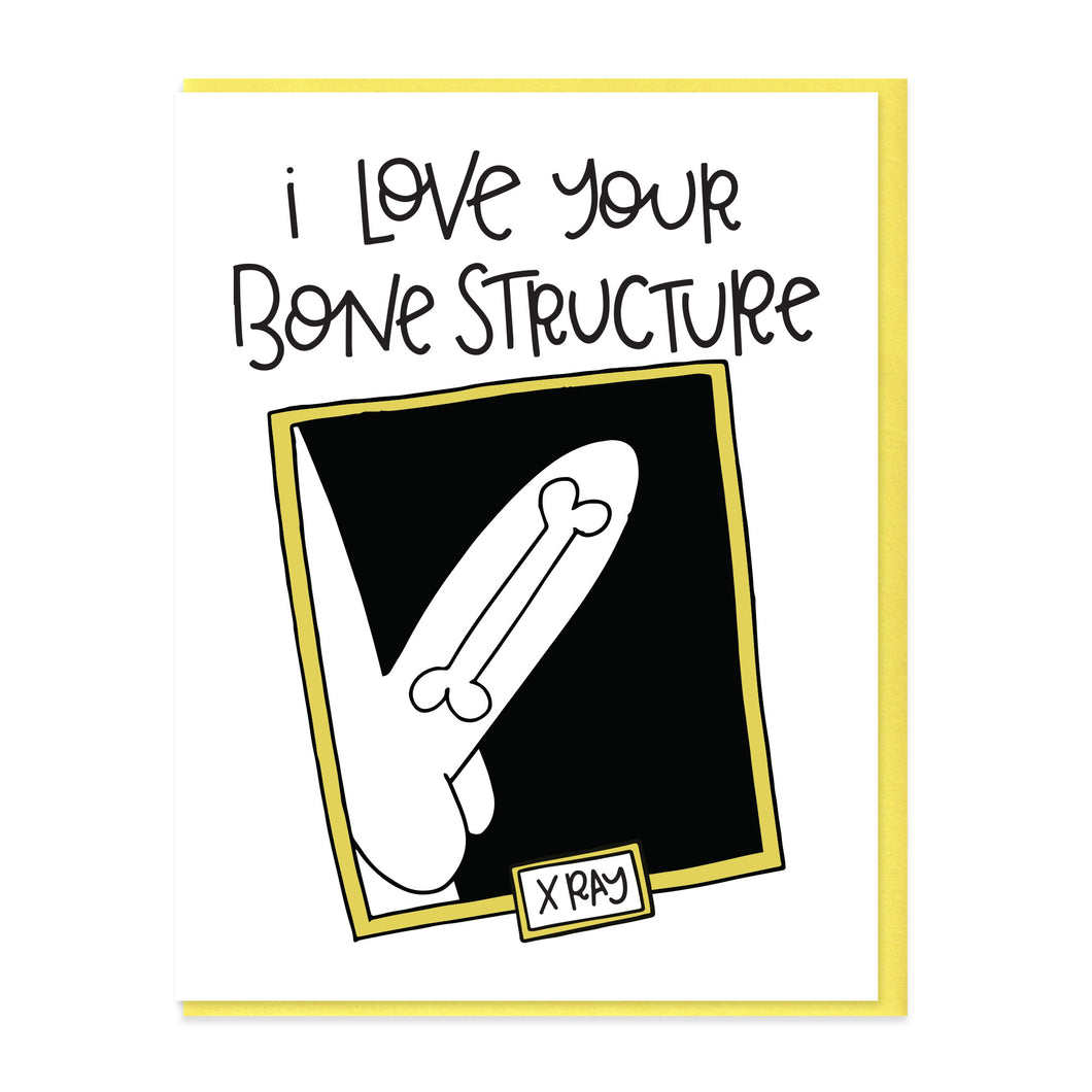 BONE STRUCTURE  - FUNNY ILLUSTRATED GREETING CARD