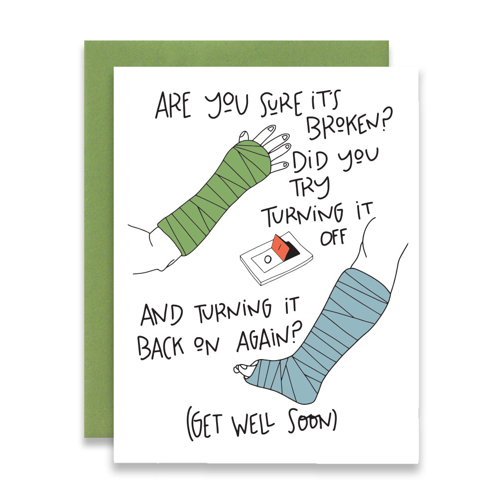 ARE YOU SURE IT'S BROKEN? - FUNNY ILLUSTRATED GREETING CARD