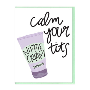 CALM YOUR T1TS - FUNNY ILLUSTRATED GREETING CARD
