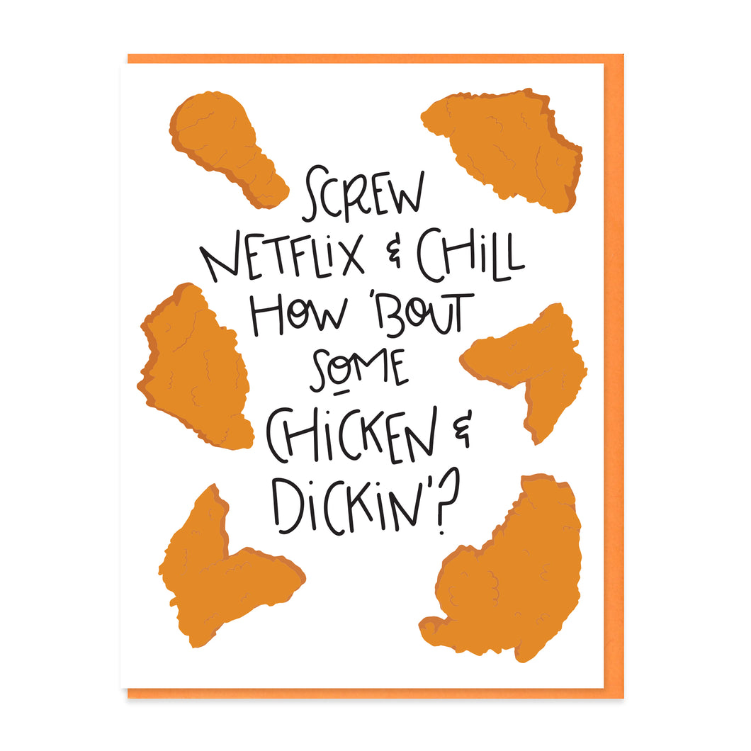 SCREW NETFLIX AND CHILL - FUNNY ILLUSTRATED GREETING CARD