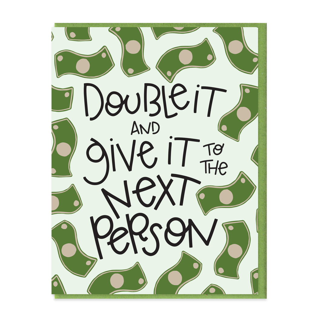 DOUBLE IT - FUNNY ILLUSTRATED GREETING CARD