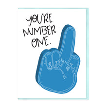 Load image into Gallery viewer, FOAM FINGER FLIP OFF - FUNNY ILLUSTRATED GREETING CARD

