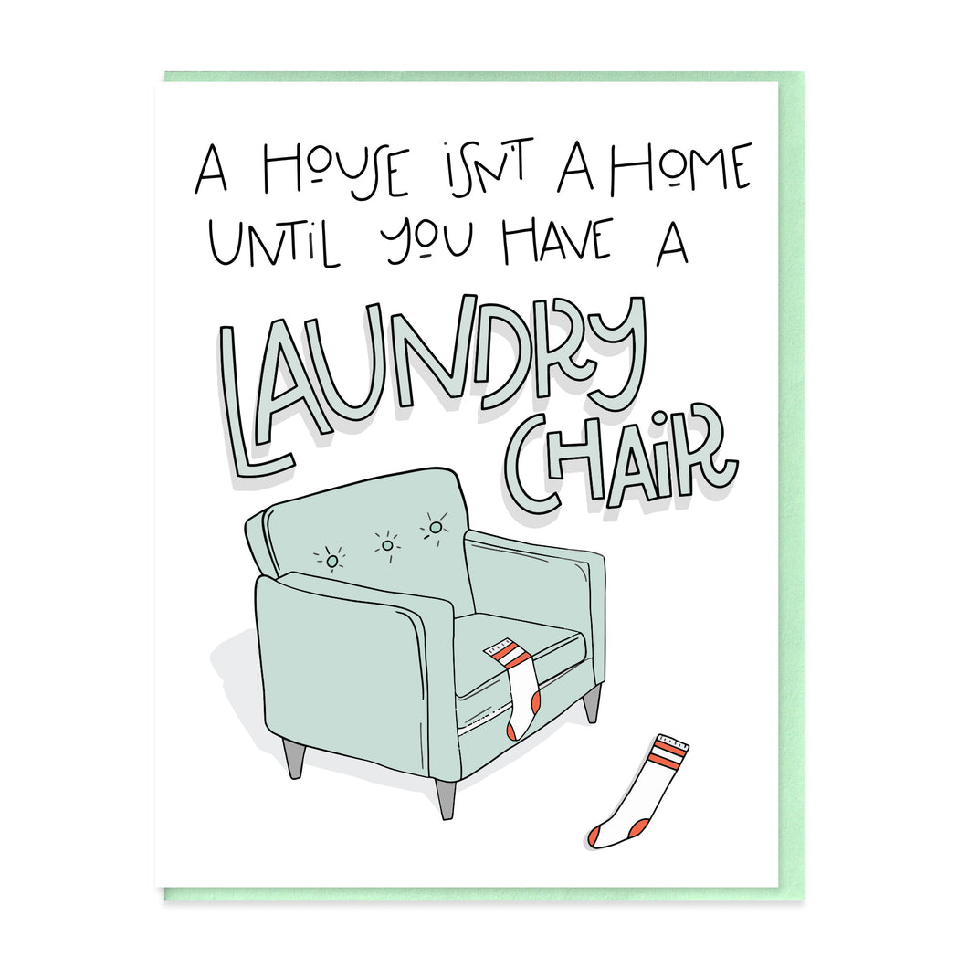 LAUNDRY CHAIR - FUNNY ILLUSTRATED GREETING CARD