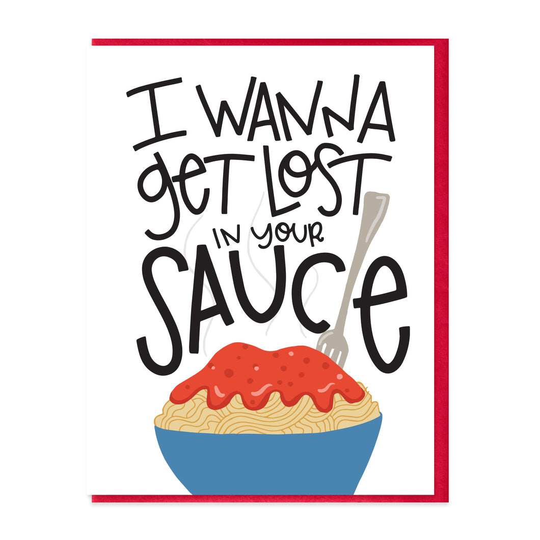 LOST IN YOUR SAUCE - FUNNY ILLUSTRATED GREETING CARD