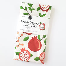 Load image into Gallery viewer, POMEGRANATE FLORAL TEA TOWEL

