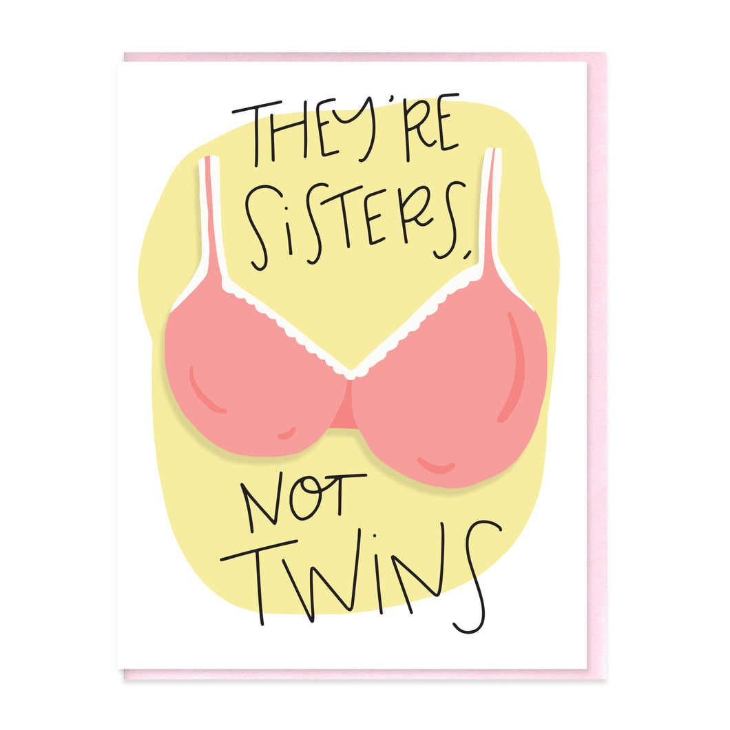 SISTERS, NOT TWINS - FUNNY ILLUSTRATED GREETING CARD