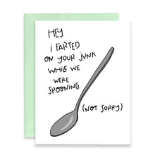 Load image into Gallery viewer, SPOONING - FUNNY ILLUSTRATED GREETING CARD
