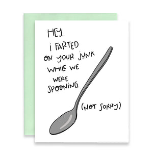 SPOONING - FUNNY ILLUSTRATED GREETING CARD