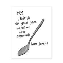 Load image into Gallery viewer, SPOONING - FUNNY ILLUSTRATED GREETING CARD
