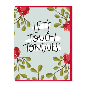LET'S TOUCH TONGUES - FUNNY ILLUSTRATED GREETING CARD