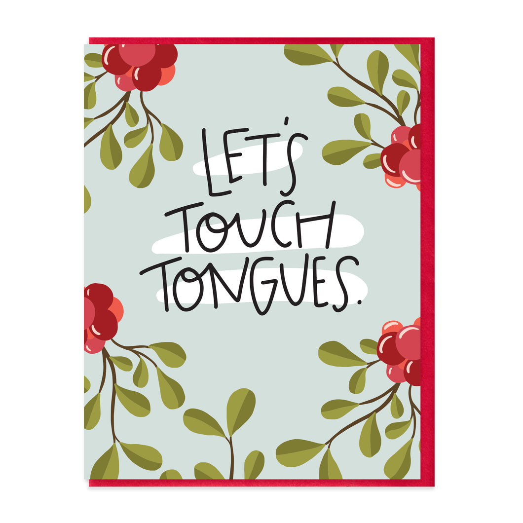 LET'S TOUCH TONGUES - FUNNY ILLUSTRATED GREETING CARD