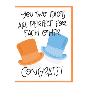 TWO IDIOTS - FUNNY ILLUSTRATED GREETING CARD