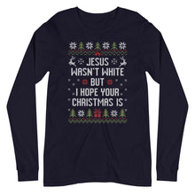 Load image into Gallery viewer, BROWN JESUS - NAVY LONG SLEEVE SHIRT
